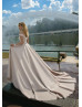 Champagne Satin Ivory Lace Wedding Dress